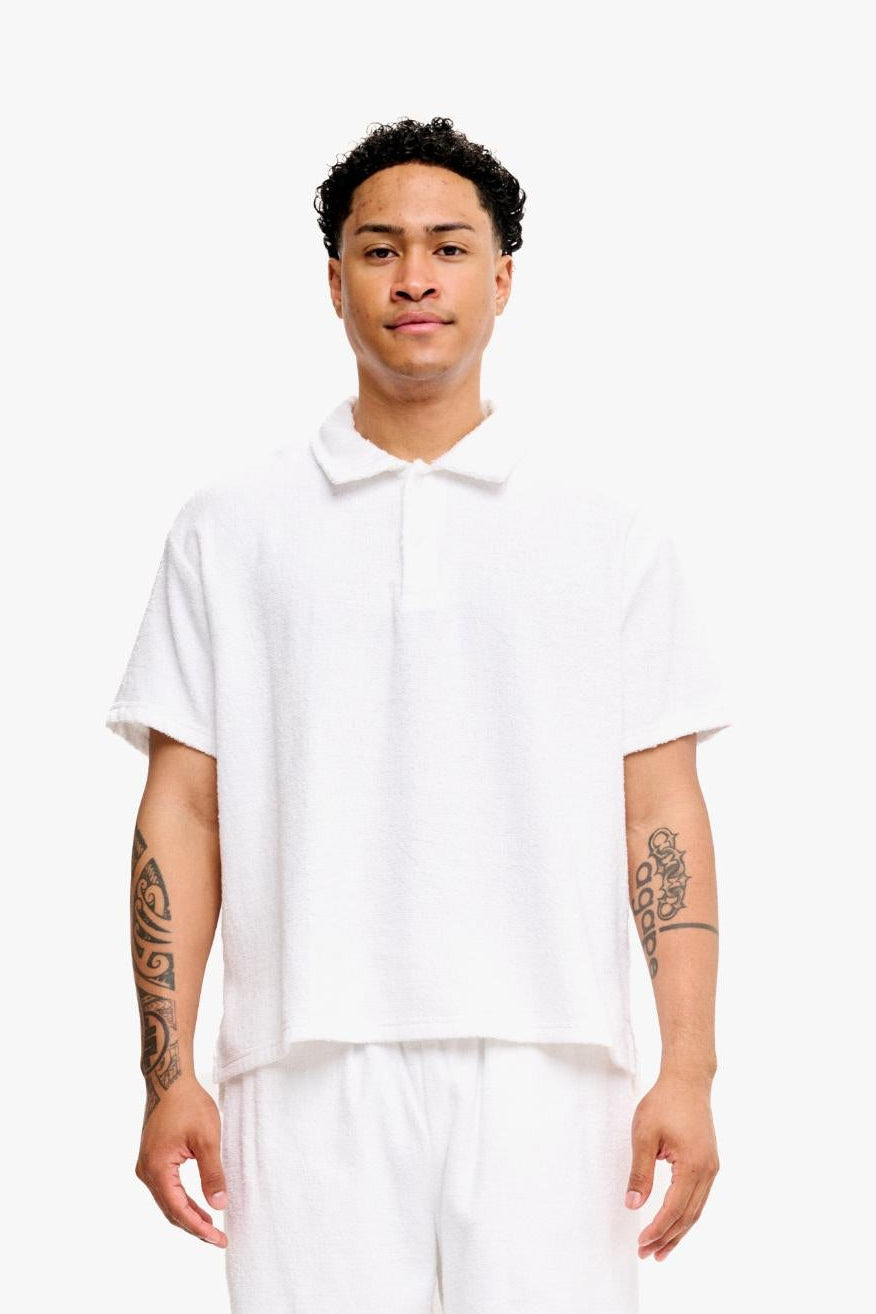 "Relevant" Collar Woven Shirt White