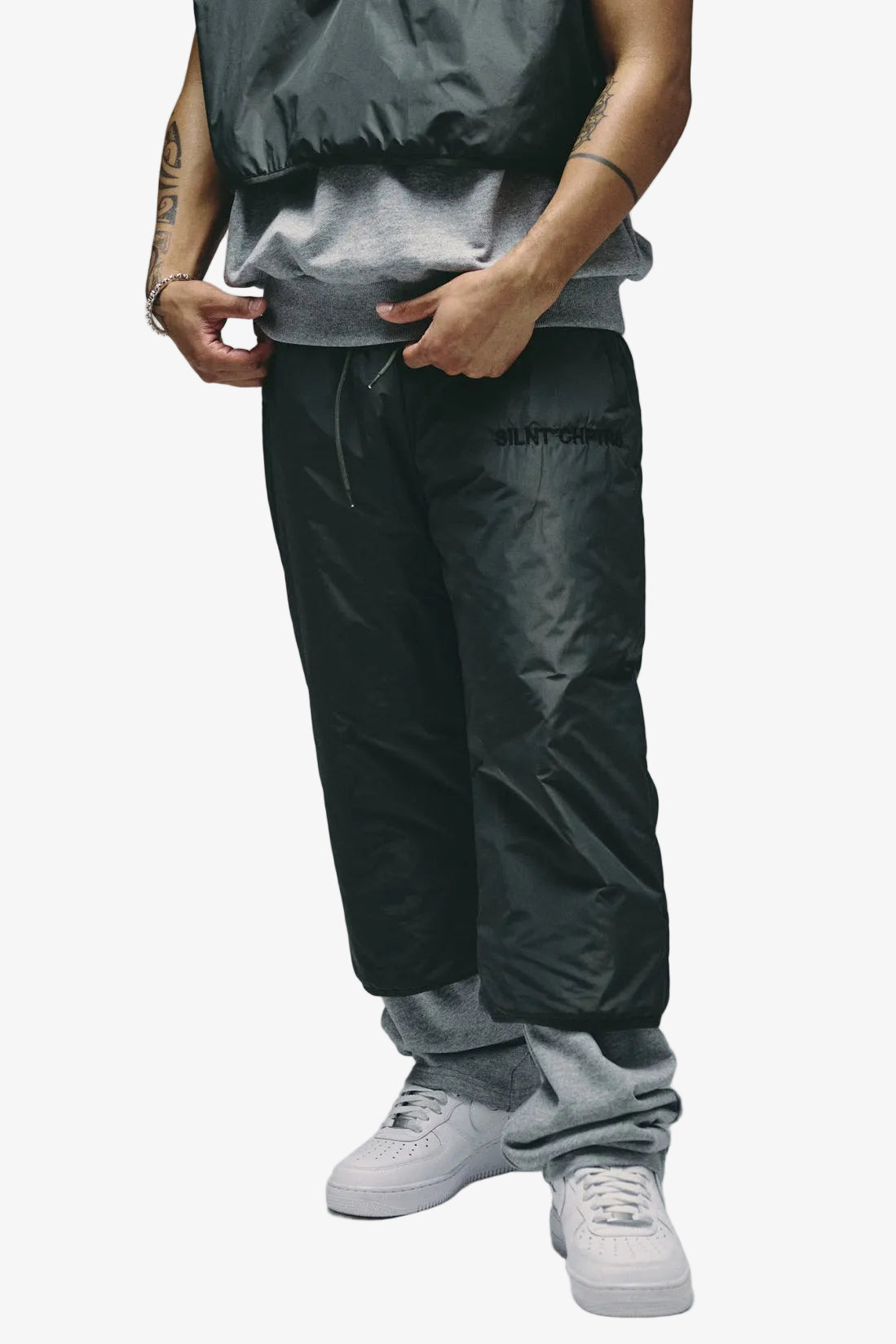 "Ringer" Layered Cargo Pants Grey