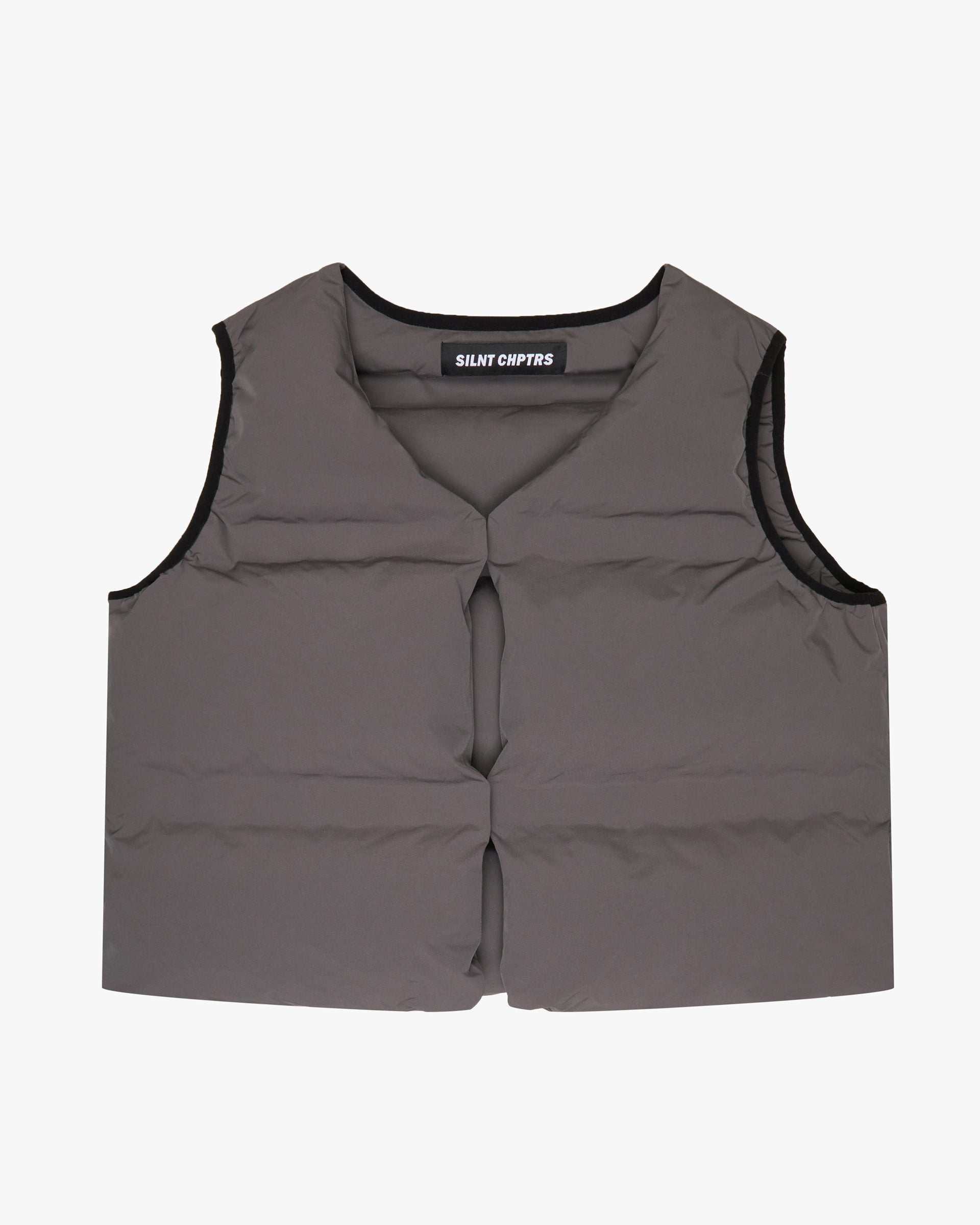 "Trophies" Grey Cropped Puffer Vest