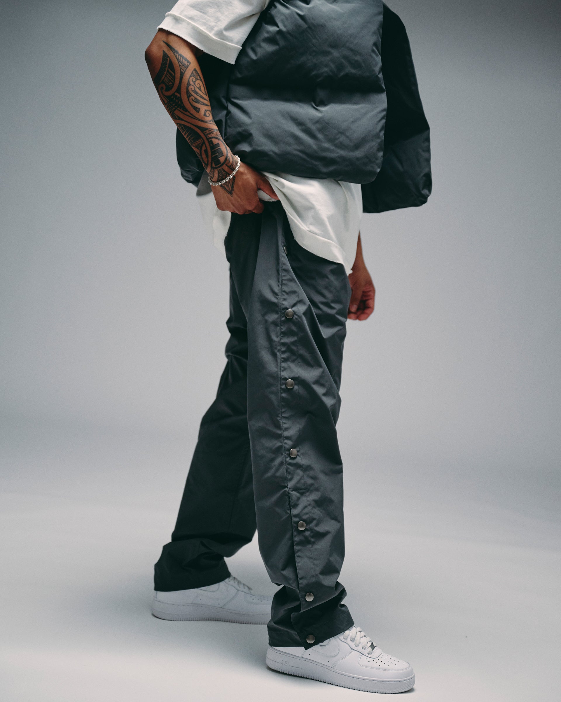 "Phoenix" Grey Snap Button Pants