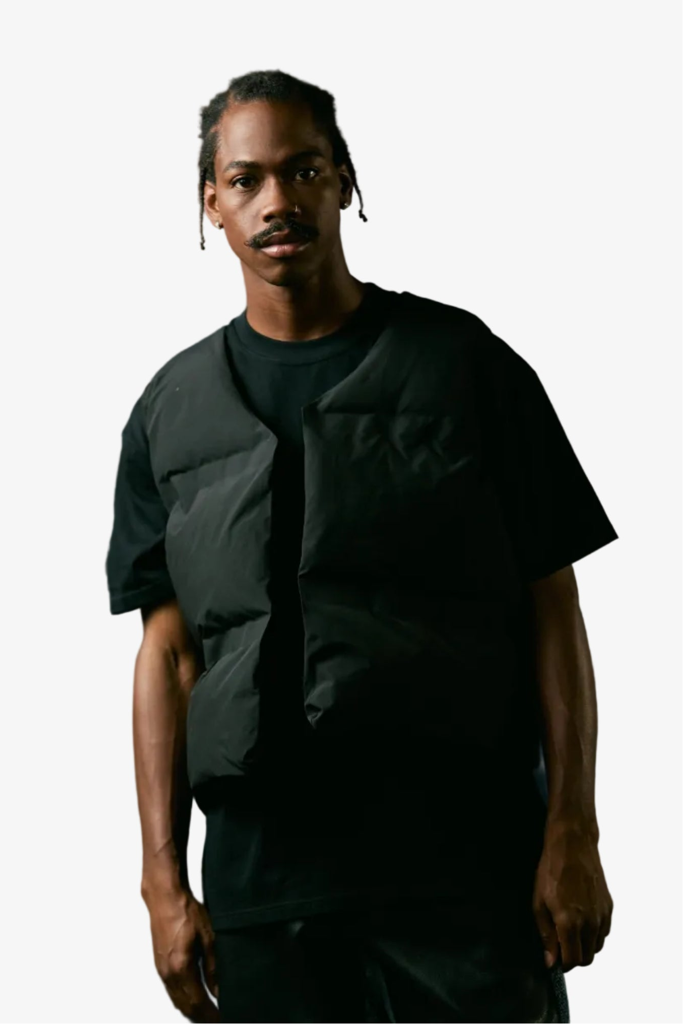"Trophies" Cropped Puffer Vest Black