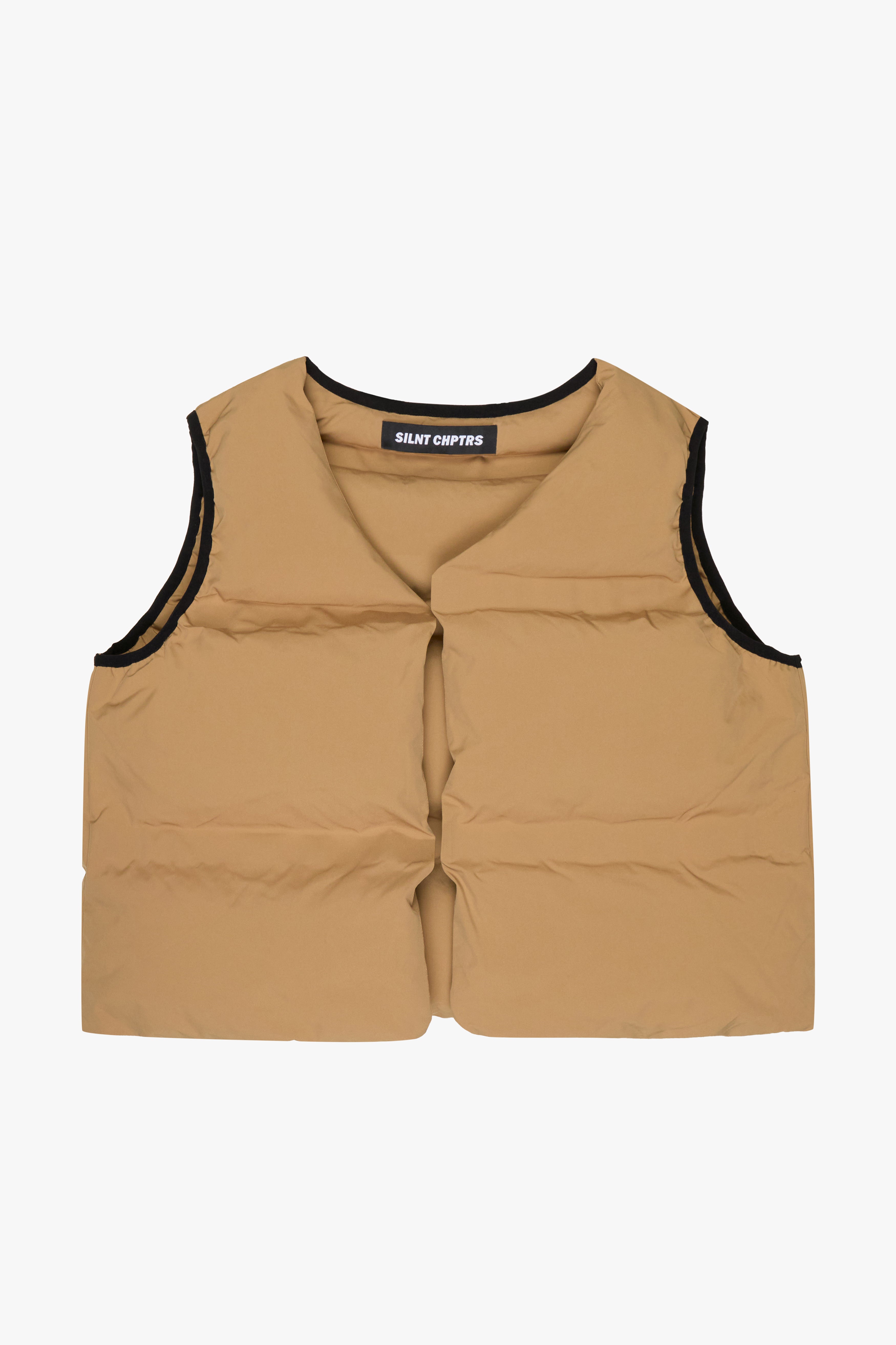 "Trophies" Khaki Cropped Puffer Vest