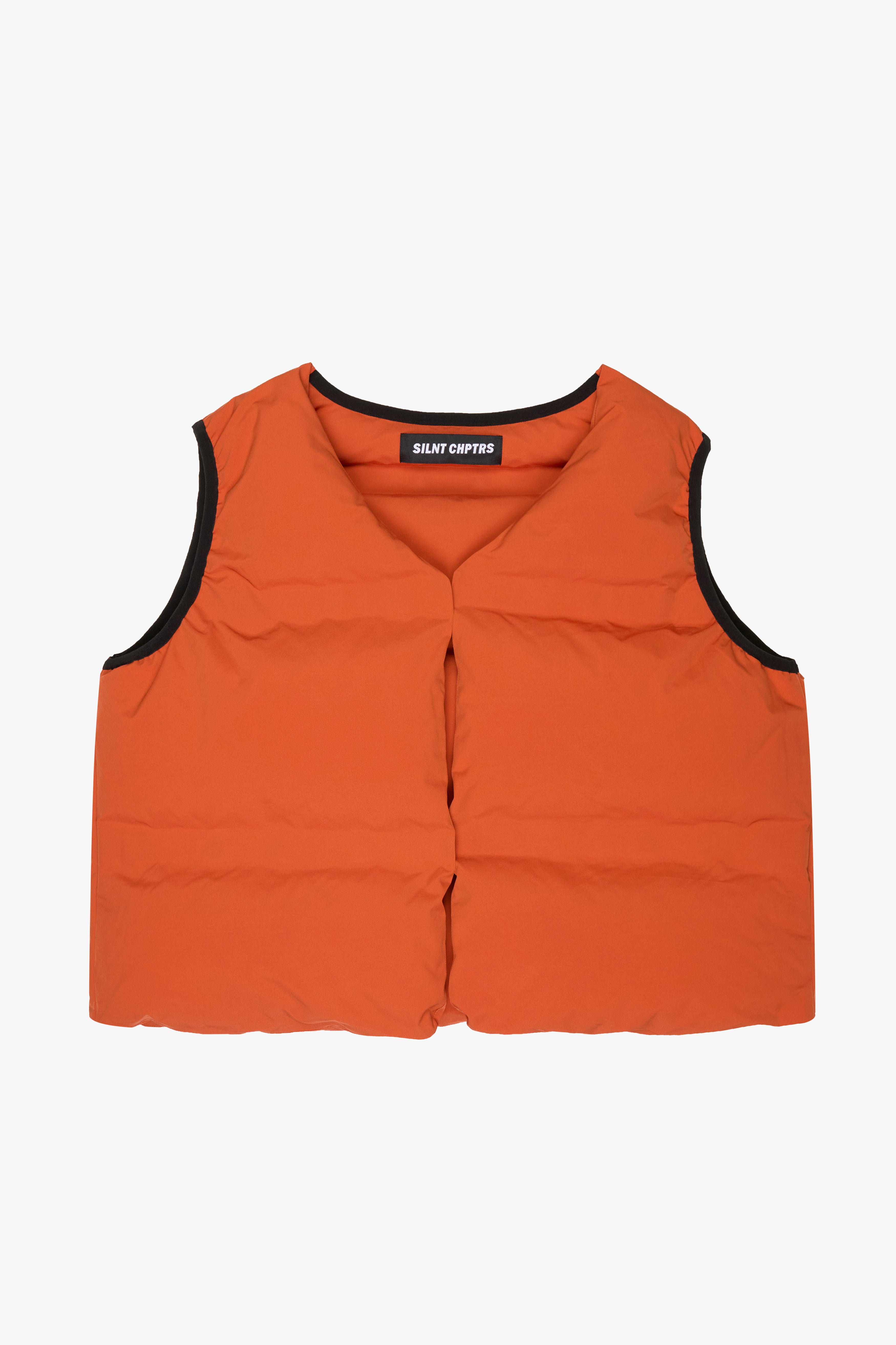 "Trophies" Orange Cropped Puffer Vest