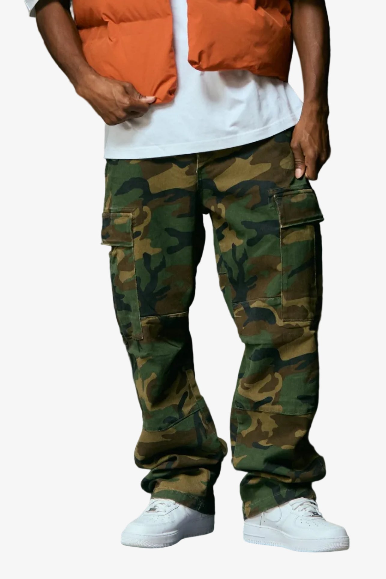 "No Man's Land" Camo Cargo Pants Green