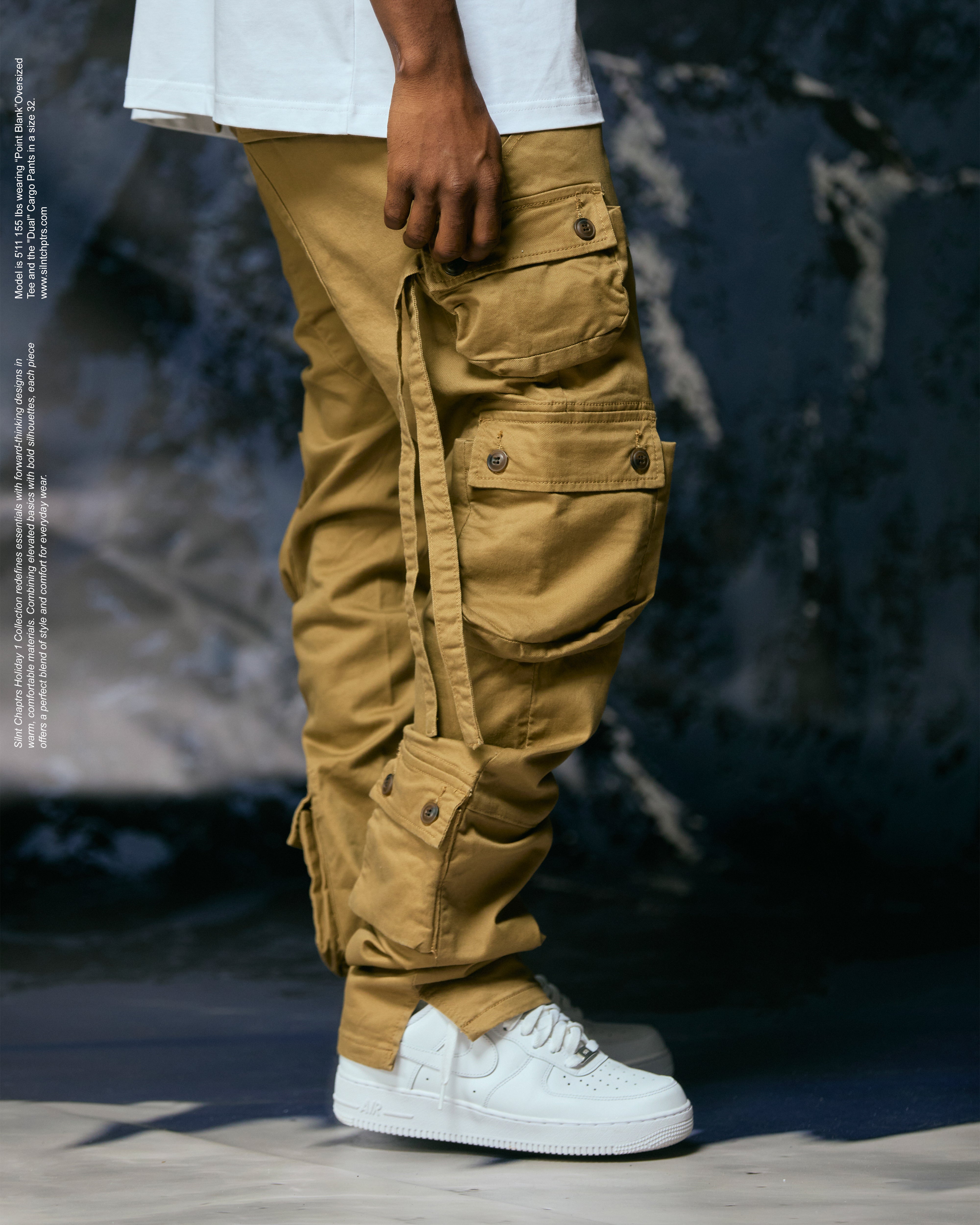 "Dual" Khaki Skinny Cargo Pants