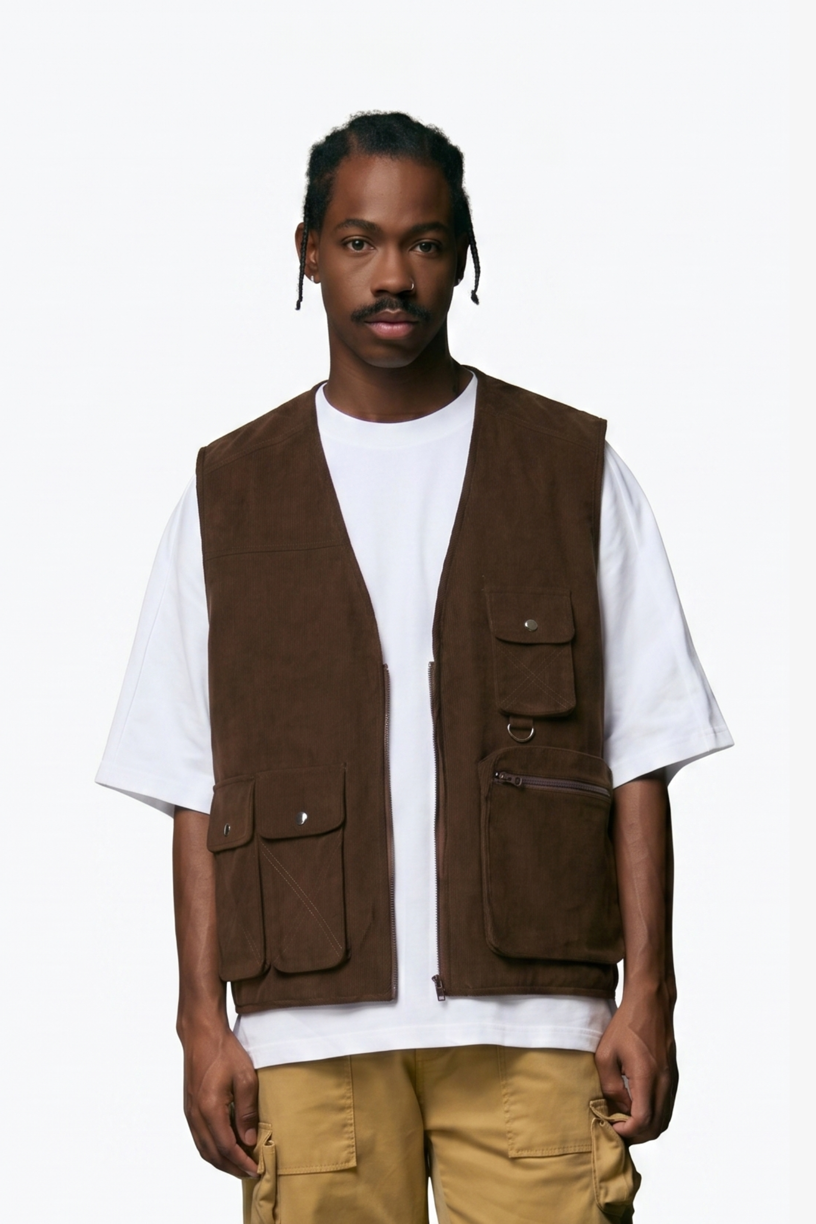 "Sergeant" Corduroy Vest Brown