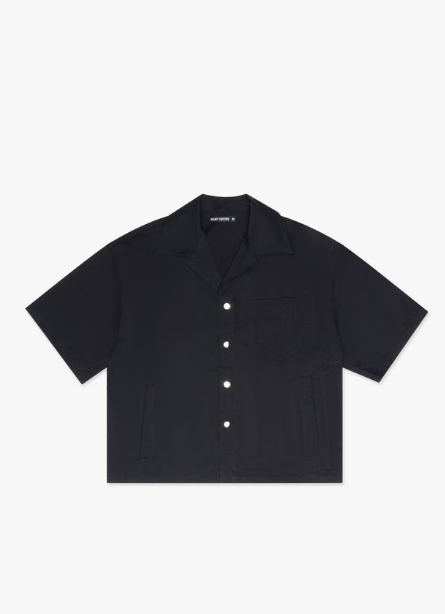 "Meantime" Button Down Shirt Black