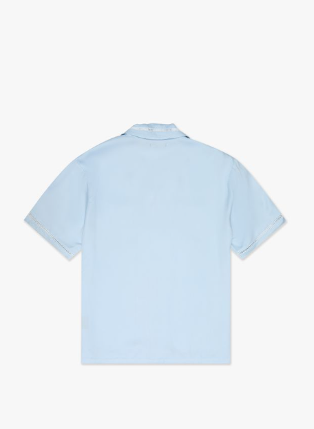 "Vibes" Button Down Light Blue