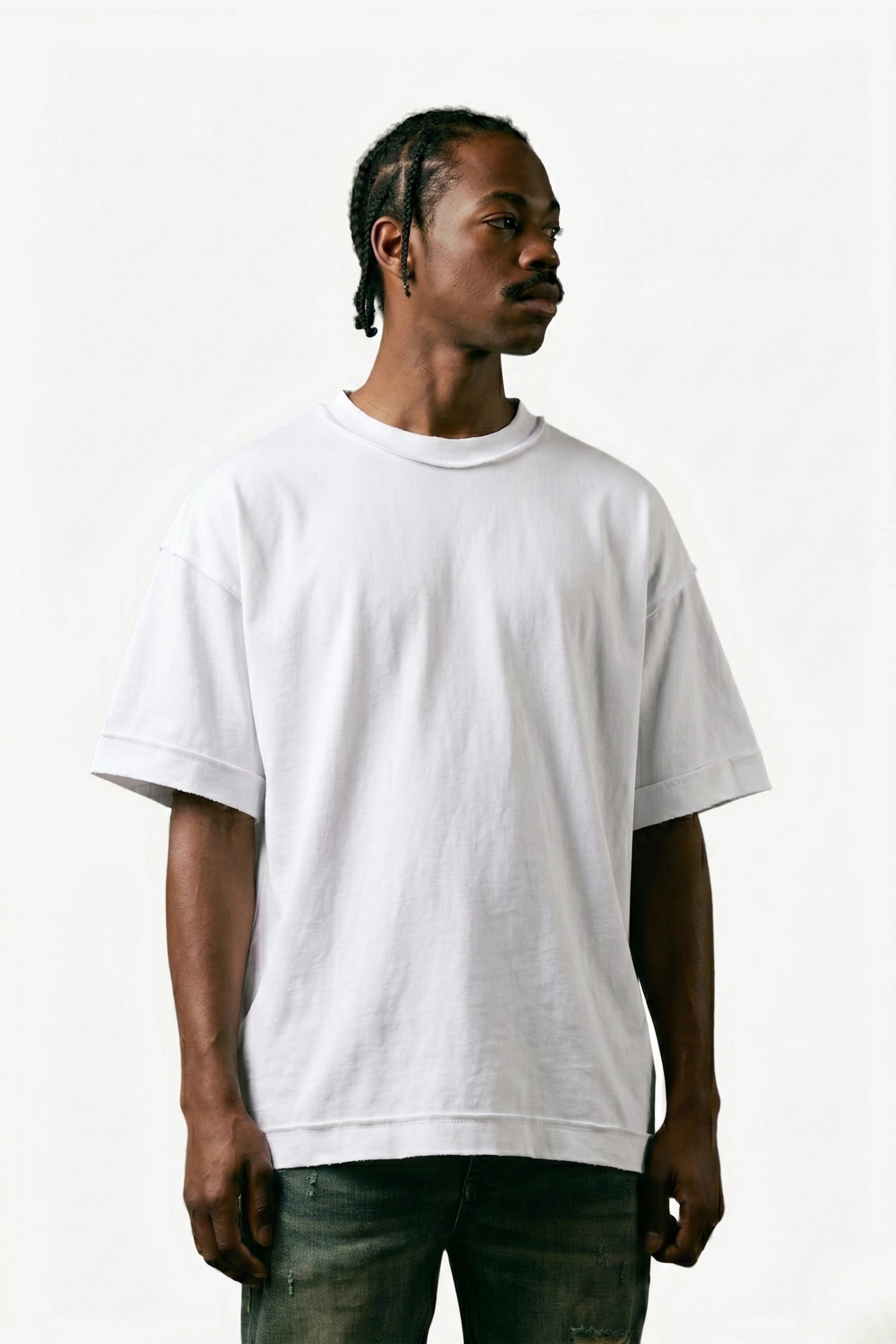 "Necessities" Vintage Stitch Tee White