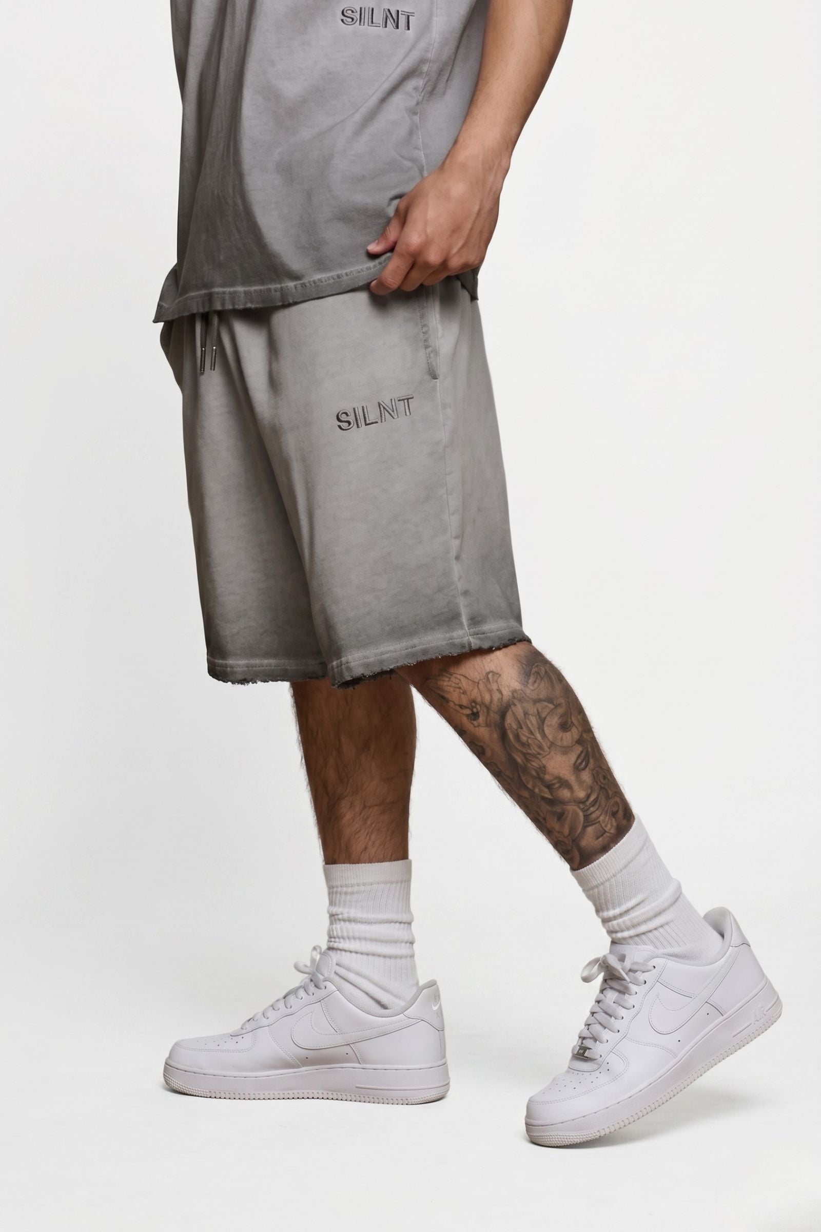 "Faded" Relaxed Shorts - Grey