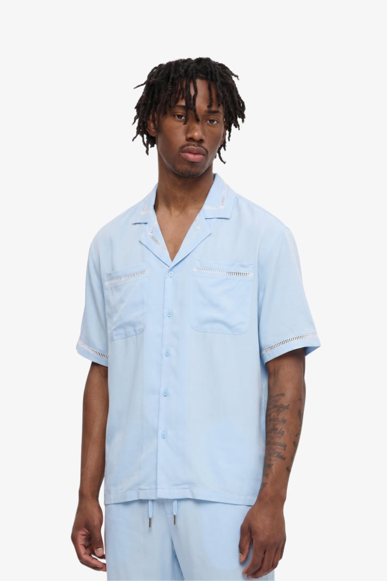 "Vibes" Relaxed Button Down Shirt