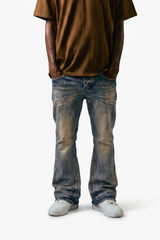 "Avenue" Vintage Wash Flare Jeans