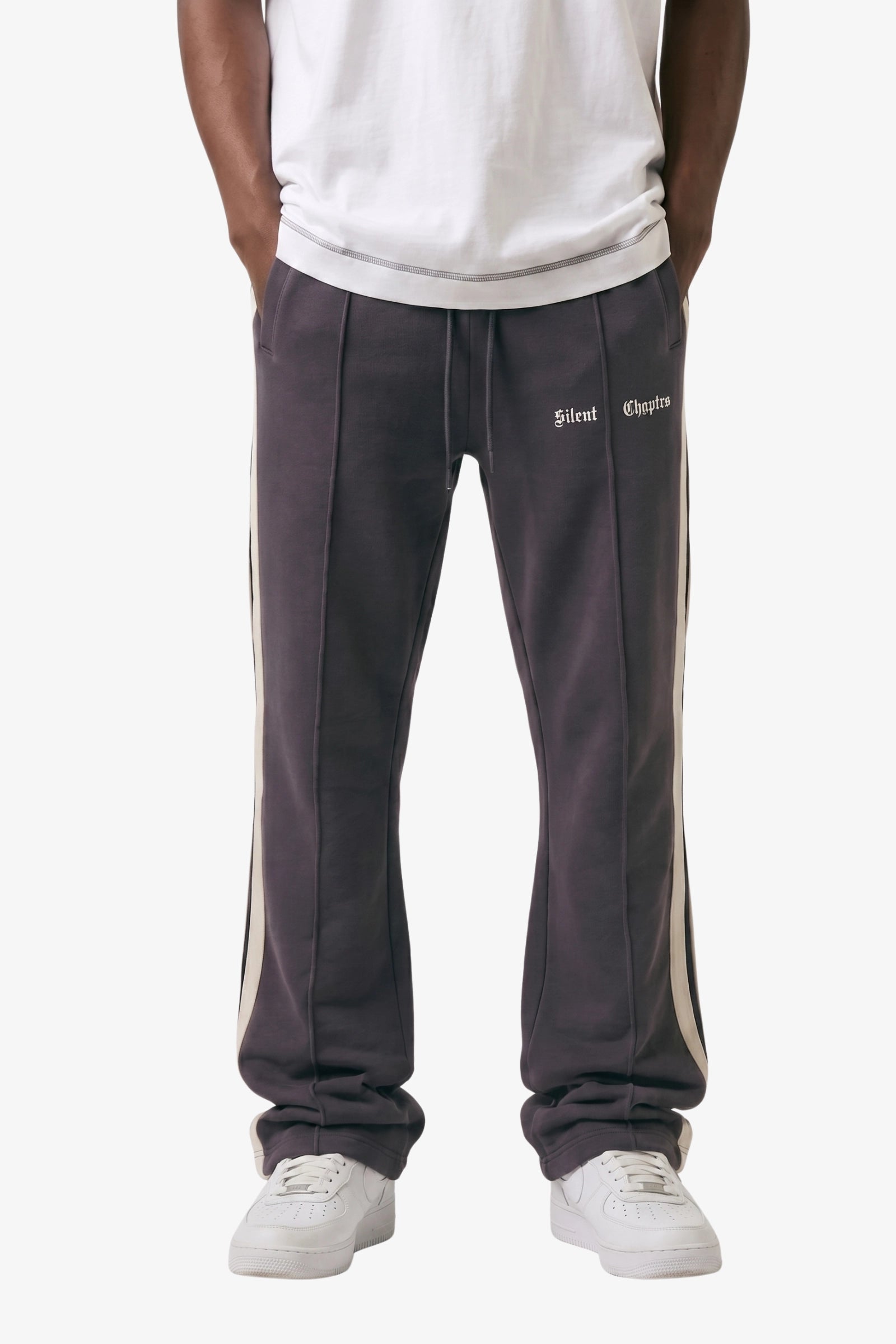 "Field" Grey Dual Stripe Track Pants