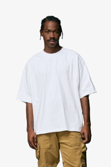 "Point Blank" Oversized Crewneck Tee – White